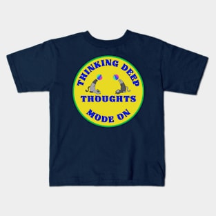 Thinking Deep Thoughts Mode Cats Procrastination Humor 3 Kids T-Shirt